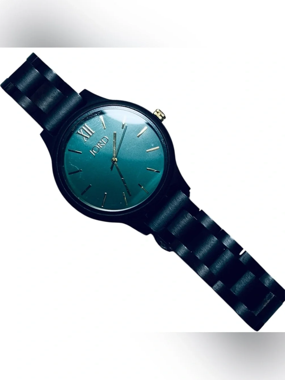JORD Frankie Series Dark Sandalwood & Emerald Minimalist Wood Watch, 1L32).